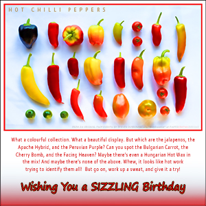 Happy Birthday HOT CHIILI PEPPERS e-Card