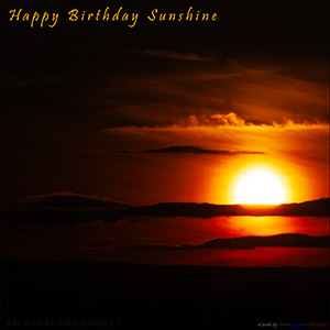 A "Birthday" e-Card - with Fine Art Image - AN AUCKLAND SUNSET