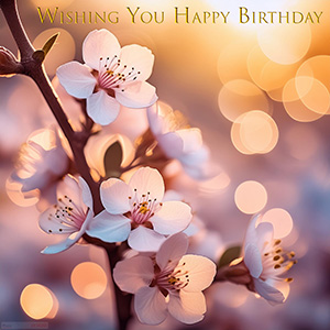 A BIRTHDAY e-CARD "BLOSSOMS FOR YOUR BIRTHDAY"