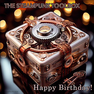 A BIRTHDAY e-CARD "THE STEAMPUNK TOOLBOX"