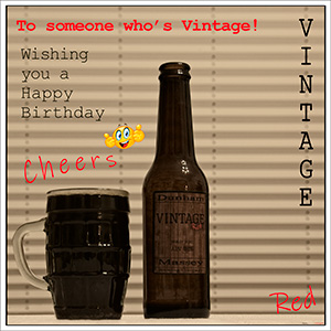 A "Birthday" e-Card - with Fine Art Image - VINTAGE RED