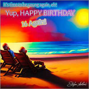 A BIRTHDAY e-CARD "YOUNG AGAIN"