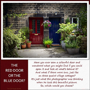 A "Blank - add your own message" e-Card - with Fine Art Photographic Image of THE COTTAGE DOORS