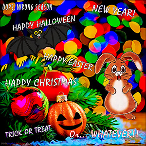 A BLANK e-CARD "OOPS IT'S A FESTIVE MIX-UP"