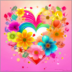 A BLANK e-CARD - THE COLOURS OF LOVE