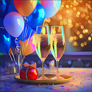 A BLANK e-CARD "LET THE CELEBRATIONS BEGIN"