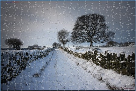BUY NOW! FOOTSTEPS IN THE SNOW - web-playable jigsaw
