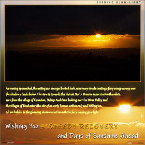 A "Get Well Soon" e-Card - with Fine Art Photographic Image of EVENING GLOWLIGHT