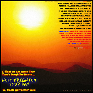 A "Get Well Soon" e-Card - with Fine Art Photographic Image of SUNSET OVER LIMPOPO