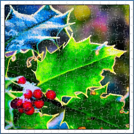BUY NOW! HOLLY AND BERRIES - web-playable jigsaw