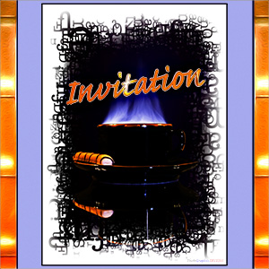 An "INVITATION" e-Card - with Fine Art Image of OUR CREATIVE COFFEE BLEND