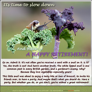 A RETIREMENT YOU e-Card - THE WHITE LIPPED GARDEN SNAIL