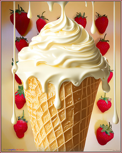 BUY NOW! OUR STRAWBERRIES AND CREAM DELIGHT - FINE ART PRINT