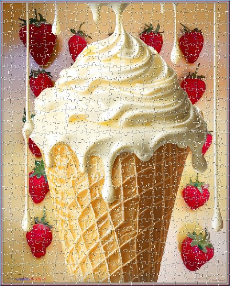 BUY NOW! OUR STRAWBERRIES AND CREAM DELIGHT Digital Jigsaw - Own it Forever