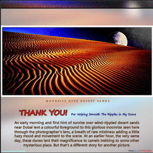 A "Thank You" e-Card - MOONRISE OVER DESERT SANDS
